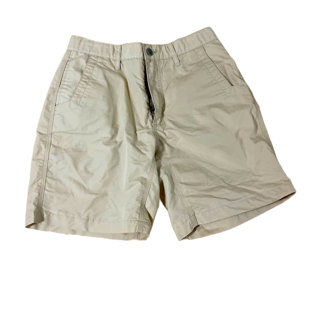 Classic MOUNTAIN KHAKIS Beige Men's Flat Front Shorts Waist size 29”